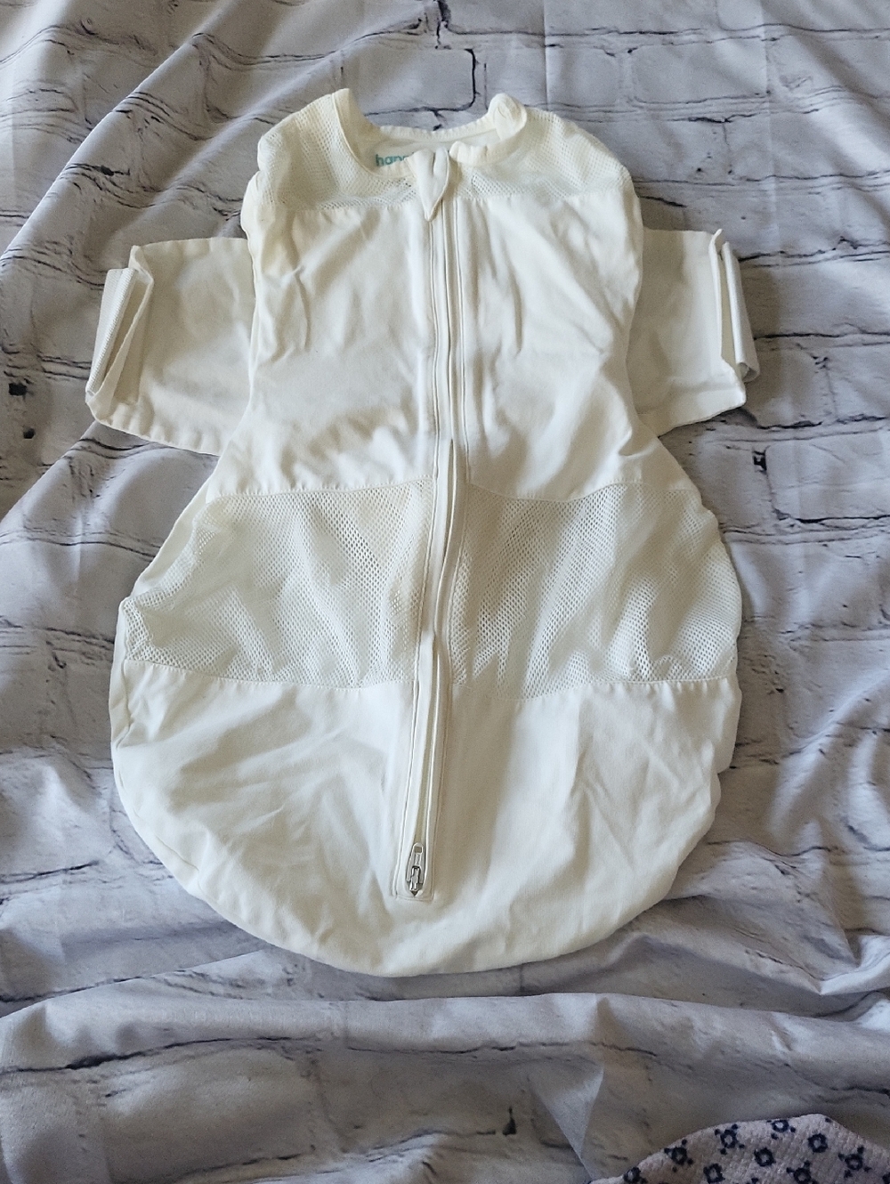 White Baby Sleep Sack Swaddle with Front Zipper